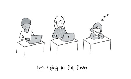 Đó là một cuộc đua: Cậu ấy đang cố để gục nhanh hơn.