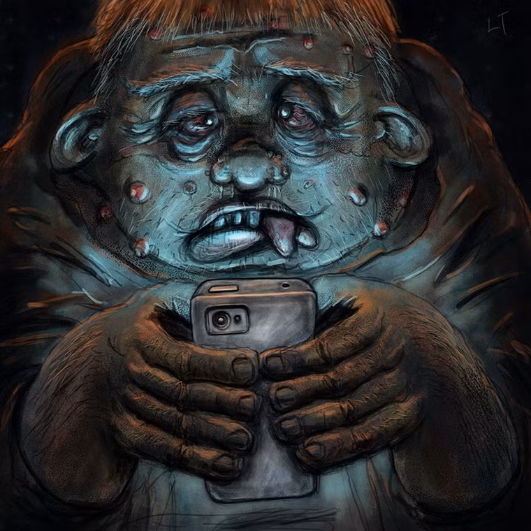 Chân dung ghê rợn của một zombie smartphone.