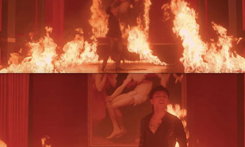 Sơn Tùng đốt căn phòng treo bức tranh Đức Mẹ sầu bi. Ảnh: Zing