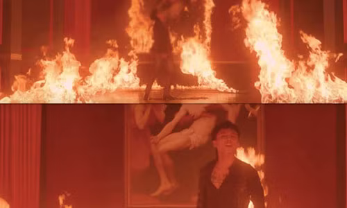 Sơn Tùng đốt căn phòng treo bức tranh Đức Mẹ sầu bi. Ảnh: Zing