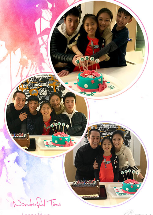 Vợ chồng Trương Nghệ Mưu tổ chức sinh nhật cho con gái út.