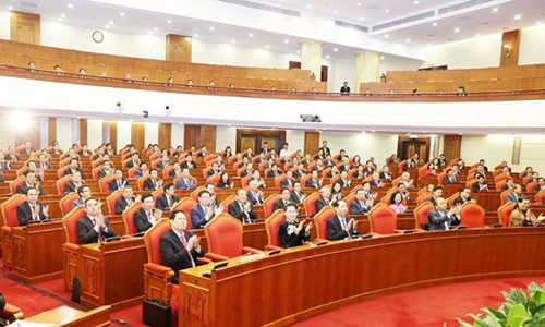 Bộ trưởng Bộ Nội vụ Lê Vĩnh Tân phát biểu tại Hội nghị Trung ương 7 - ảnh: TTXVN