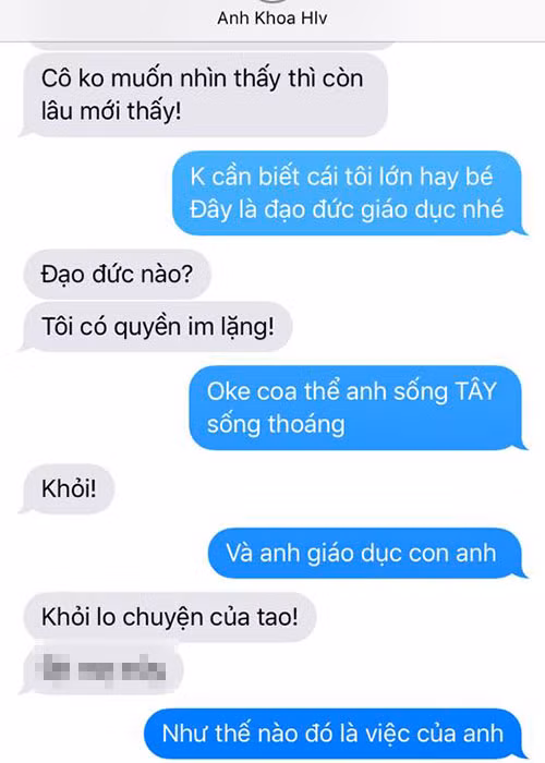 Phạm Lịch tung tin nhắn tố bị Phạm Anh Khoa xúc phạm.