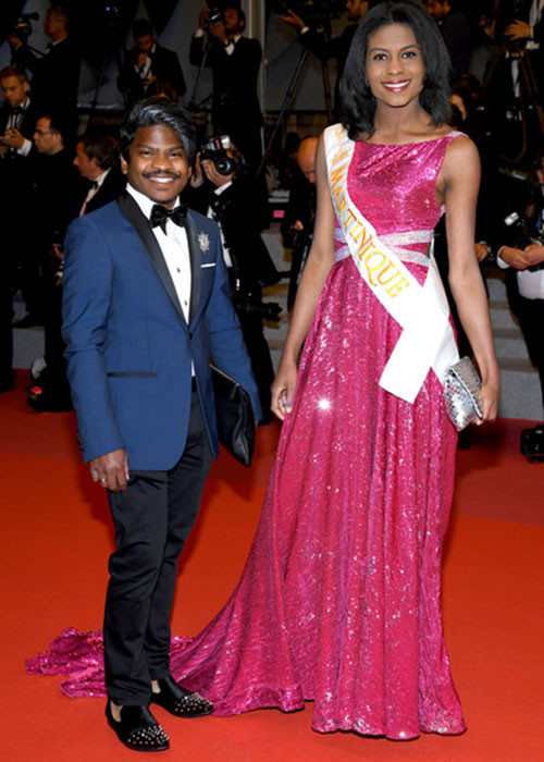 Martinique Nathanaelle Audel cũng từng bị chỉ trích khi đeo dải băng ghi tên mình tại Cannes dù không có đóng góp gì cho điện ảnh. Ảnh: Zimbio