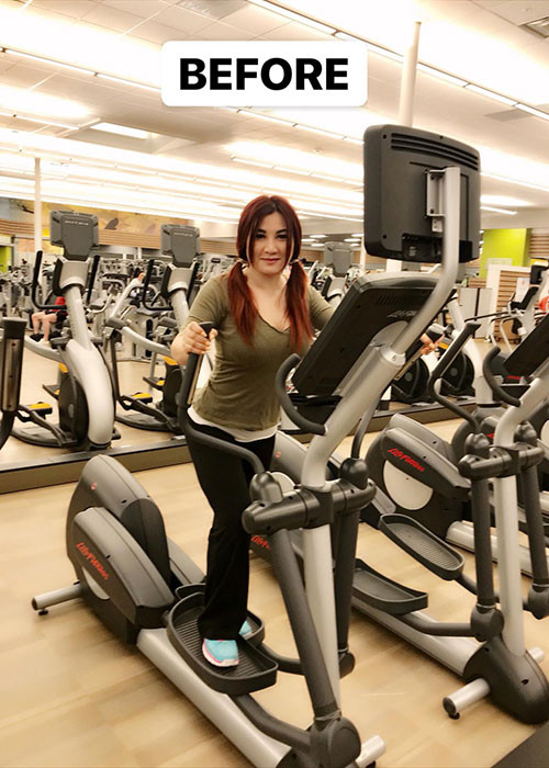 Vợ cũ của Bằng Kiều đi tập gym để giữ vóc dáng thon thả.