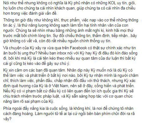 Chia sẻ của Lý Nhã Kỳ.