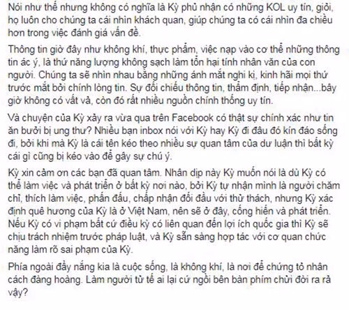 Chia sẻ của Lý Nhã Kỳ.