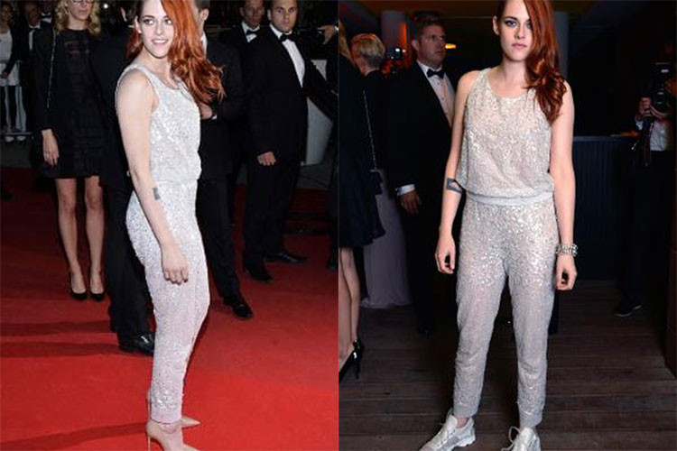 Dù đi giày cao gót hay giày thể thao, Kristen vẫn trở thành tâm điểm của sự chú ý.