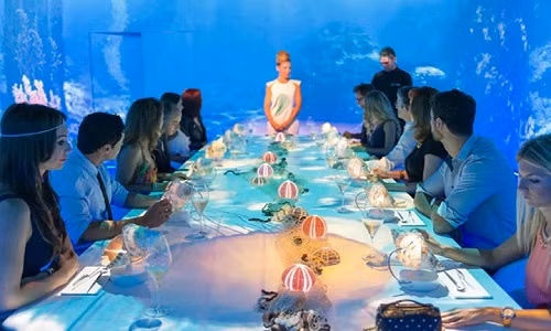 Ăn tối kiểu 3D với giá 2.015 USD tại nhà hàng Sublimotion, thuộc khách sạn Hard Rock ở Ibiza (một hòn đảo ở Địa Trung Hải). (Ảnh: Marie Claire)