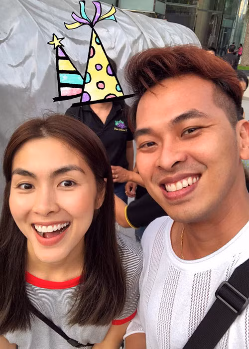 Hot Face sao Việt 24h: Hình ảnh Tăng Thanh Hà tươi rói ở Thái Lan được một người bạn chia sẻ.