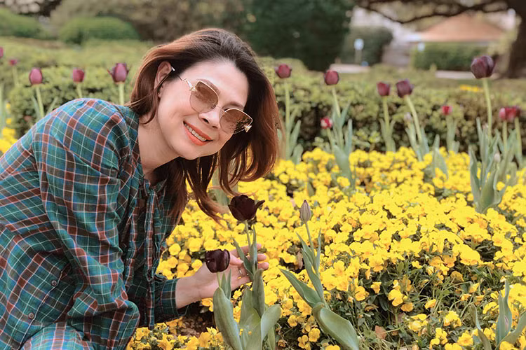 Hình ảnh Thanh Thảo rạng rỡ vào tháng 3/2018. Thời điểm này, cô mang bầu khoảng 6 tháng.