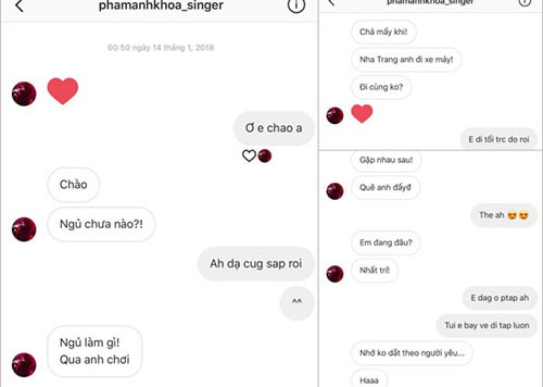Nga My tiết lộ tin nhắn được cho là của Phạm Anh Khoa. Ảnh: Zing