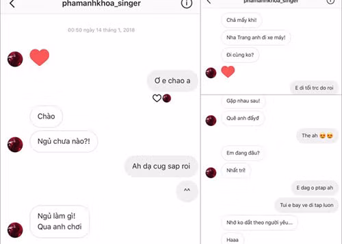 Nga My tiết lộ tin nhắn được cho là của Phạm Anh Khoa. Ảnh: Zing