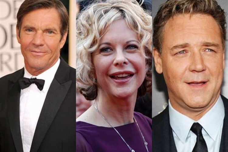Meg Ryan là mỹ nhân Hollywood được yêu mến. Năm 2001, cô bất ngờ ly hôn Dennis Quaid sau 10 năm chung sống để hẹn hò bạn diễn Russell Crowe. Ảnh: thetalko
