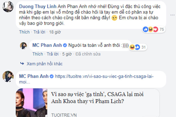 Dương Thùy Linh bày tỏ quan điểm về phát ngôn “vỗ mông là chào hỏi bình thường” của rocker Phạm Anh Khoa.