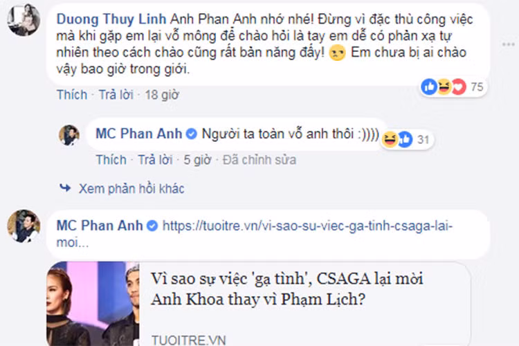 Dương Thùy Linh bày tỏ quan điểm về phát ngôn “vỗ mông là chào hỏi bình thường” của rocker Phạm Anh Khoa.