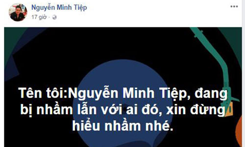 Diễn viên Minh Tiệp đính chính.