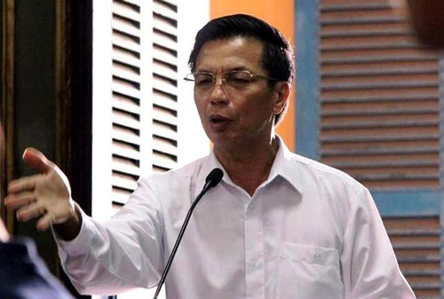 Luật sư Phạm Công Hùng (nguyên thẩm phán TAND Tối cáo) bảo vệ cho bị cáo Phạm Việt Thép - nguyên Giám đốc Công ty An Phát.