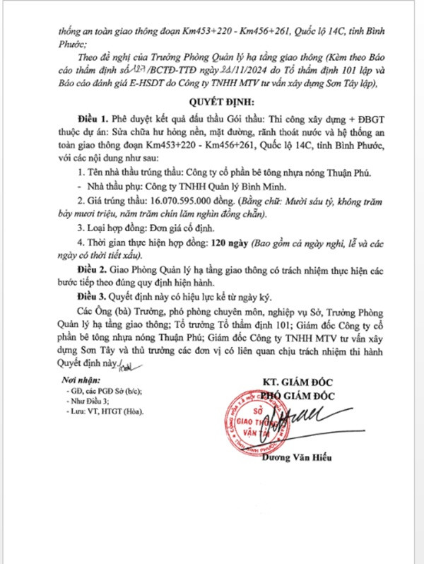 Bình Phước: Gói thầu sửa chữa tuyến ĐT.759B về tay ai? - Hình 2 Binh Phuoc: Goi thau sua chua tuyen DT.759B ve tay ai?-Hinh-2