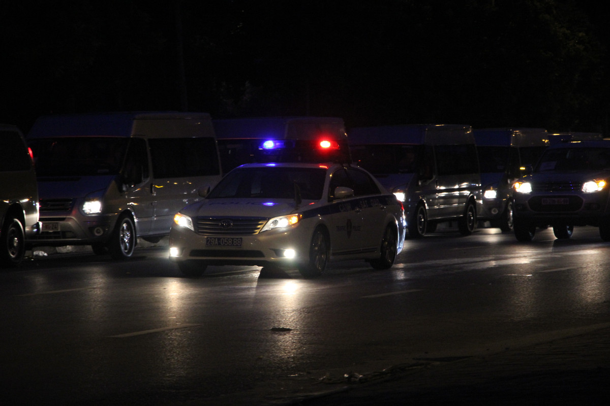 Các đoàn xe đã tập hợp tại khách sạn từ sáng 24/8.