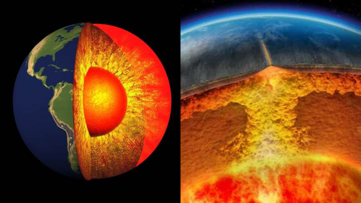 Các quá trình địa vật lý liên quan đến động lực của kiến tạo mảng và biến đổi khí hậu có thể là kết quả của các hoạt động trong lớp phủ và lõi Trái đất.