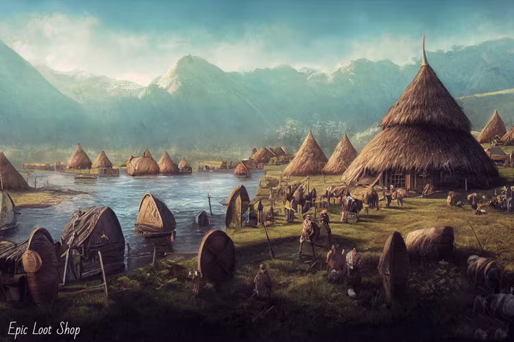 Các di tích khảo cổ học, như những ngôi làng Viking ở Iceland và Greenland, vẫn còn tồn tại đến ngày nay, chứng minh cho sự ảnh hưởng lâu dài của họ. (Ảnh: Epic Loot Shop)