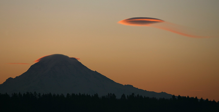 Vào năm 1931, một vụ cháy rừng dữ dội đã quét qua núi Shasta. Theo người dân địa phương, một màn sương bí ẩn không biết từ đâu đã chặn đám cháy lại, tạo thành một đường phân cách hoàn hảo xung quanh nơi ngọn lửa bị uốn cong. Sự kiện này đã làm tăng thêm sự huyền bí và kỳ diệu của ngọn núi. (Ảnh: SFGATE)