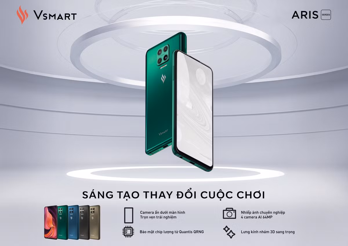 Với Aris Pro, VinSmart đã trở thành một trong số những hãng đầu tiên trên thế giới ứng dụng thành công công nghệ Camera ẩn dưới màn hình.