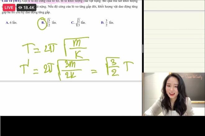  Cô giáo Minh Thu, sinh năm 1997, đang sống tại TP Vinh, Nghệ An trở thành tâm điểm chú ý trên mạng xã hội sau những clip livestream dạy học môn Vật lý.
