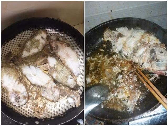 Ngoài rán cá nát nhừ, trên MXH đã xuất hiện không ít "thảm họa" rán cá khác.