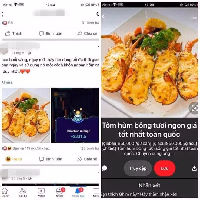 Từ những món đơn giản hay cốc cà phê, đến những món yêu cầu tay nghề cao hơn như tôm hùm đều xuất hiện chiễm chệ trên Facebook cô nàng này.