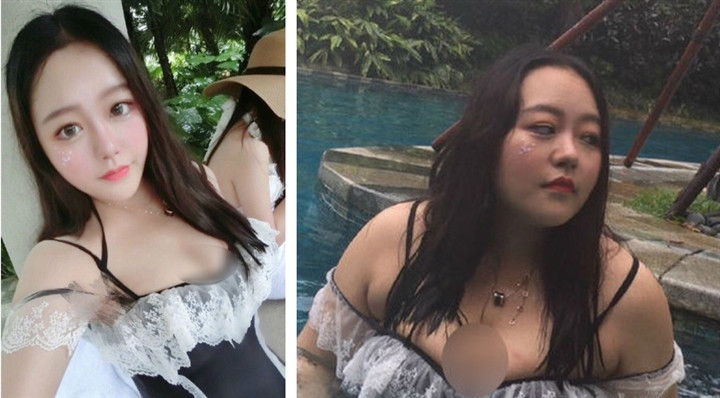 "Nữ thần" Tiểu Mã Lợi trước đó cũng đã làm tất thảy người yêu thích mình phải ngã ngửa vì đã vô tình để lộ dung nhan thật ngoài đời khác xa với những tấm ảnh sống ảo trên mạng. Ảnh: Tổng hợp