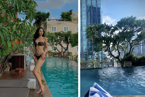 Trước đó Phí Phương Anh và bồ thiếu gia chỉ để lộ những bức hình check-in cùng nhau như ở resort, ăn nhà hàng sang chảnh.