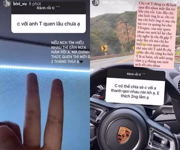 Trước đây, Bivi Vũ thoải mái chia sẻ với mọi người về chuyện tình của mình với Văn Thanh trên trang cá nhân.