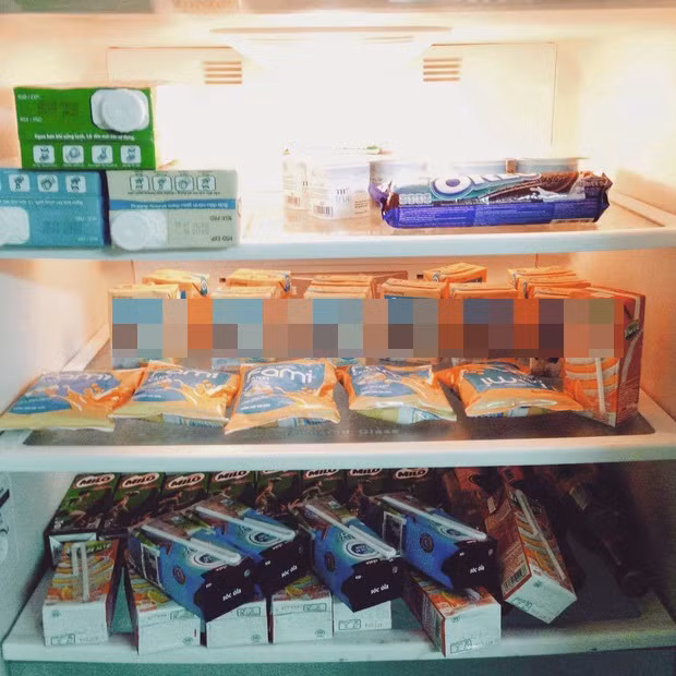 Đam mê sữa và chất kín mít tủ lạnh như thế này thì không phải ai cũng làm được.