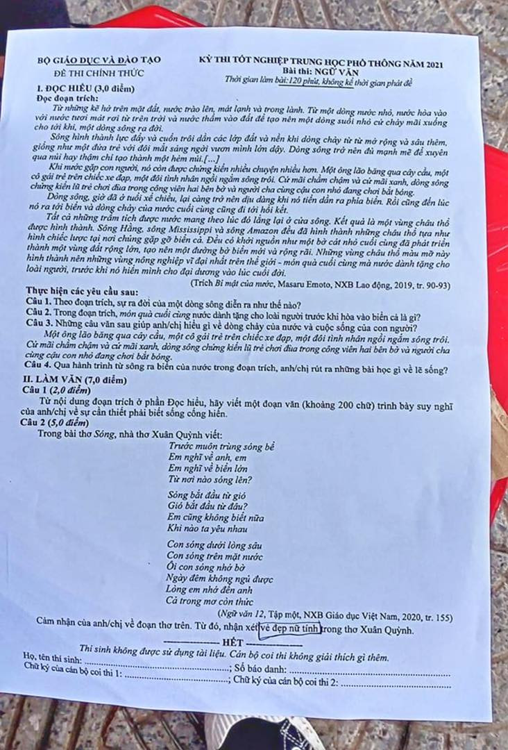Sáng ngày 7/7, kỳ thi tốt nghiệp THPT Quốc gia 2021 đã chính thức bắt đầu với môn thi đầu tiên là Ngữ văn. Và để không phụ lòng sĩ tử, nhiều "thánh đoán đề" đã "tiên tri" trúng phóc tác phẩm Sóng của nhà thơ Xuân Quỳnh trong kỳ thi tốt nghiệp năm nay.