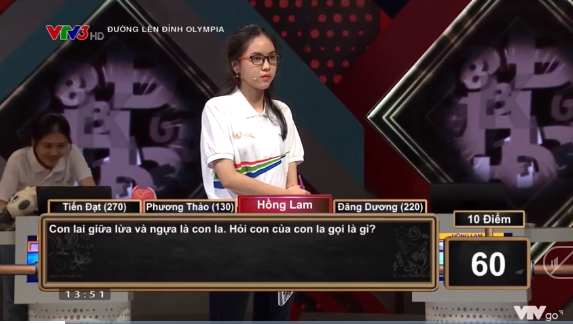 Với màn trả lời sai với câu hỏi được cho là cực dễ, thí sinh được mệnh danh là "Hoa khôi Olympia" - Phan Nguyễn Hồng Lam (Trường THPT Lê Lợi, Phú Yên) bất ngờ gây chú ý, cô nàng nổi tiếng trở lại nhờ nhan sắc xinh đẹp.