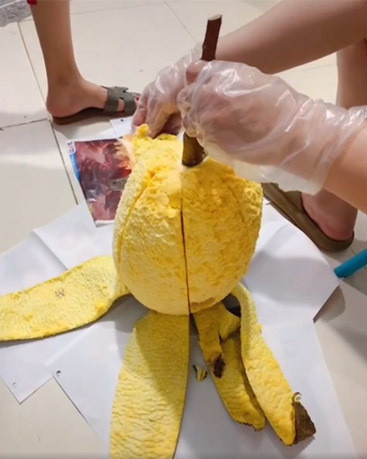 Mới đây, trên mạng xã hội tiếp tục xuất hiện thêm một màn bổ mít theo phong cách "có 1-0-2" khiến cư dân mạng vô cùng thích thú.