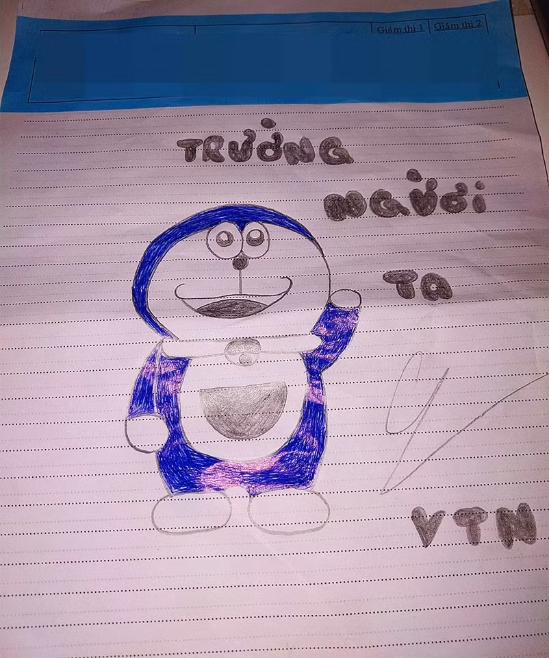 Không làm được bài, thí sinh trổ tài làm họa sĩ, chém gió "bá đạo" trên giấy nháp, tạo nên những sản phẩm cười ra nước mắt.