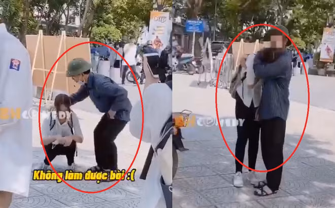 Đáng chú ý nhất có lẽ là khoảnh khắc về 1 nữ sinh thi tốt nghiệp THPT tại điểm trường THPT Marie Curie (Hà Nội) ôm bố khóc vì không làm được bài, và những lời động viên của người bố khiến dân mạng nghẹn ngào. Clip: BH Comedy