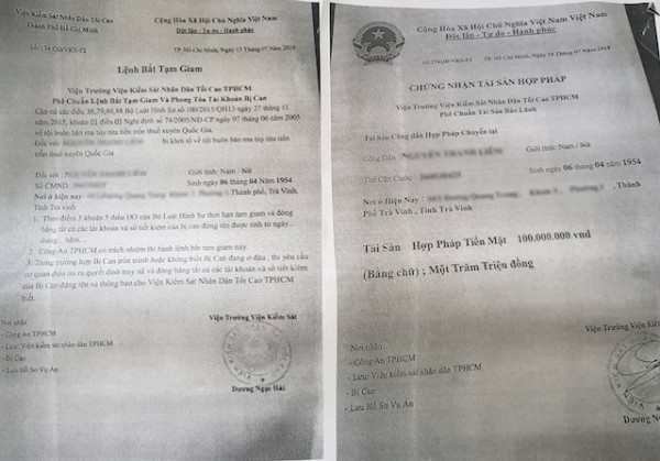  Giả mạo lệnh bắt để chiếm đoạt tài sản: Năm 2018, Công an tỉnh Trà Vinh tổ chức điều tra 5 vụ lừa đảo bằng thủ đoạn công nghệ cao chiếm đoạt 4,5 tỷ đồng của các nạn nhân. Nạn nhân bị lừa ít nhất là hơn 90 triệu đồng và nhiều nhất là hơn 2,7 tỷ đồng. Đáng chú ý, các đối tượng đều giả danh là công an, Viện kiểm sát và làm giả lệnh bắt hòng đe dọa nạn nhân, bắt chuyển tiền.