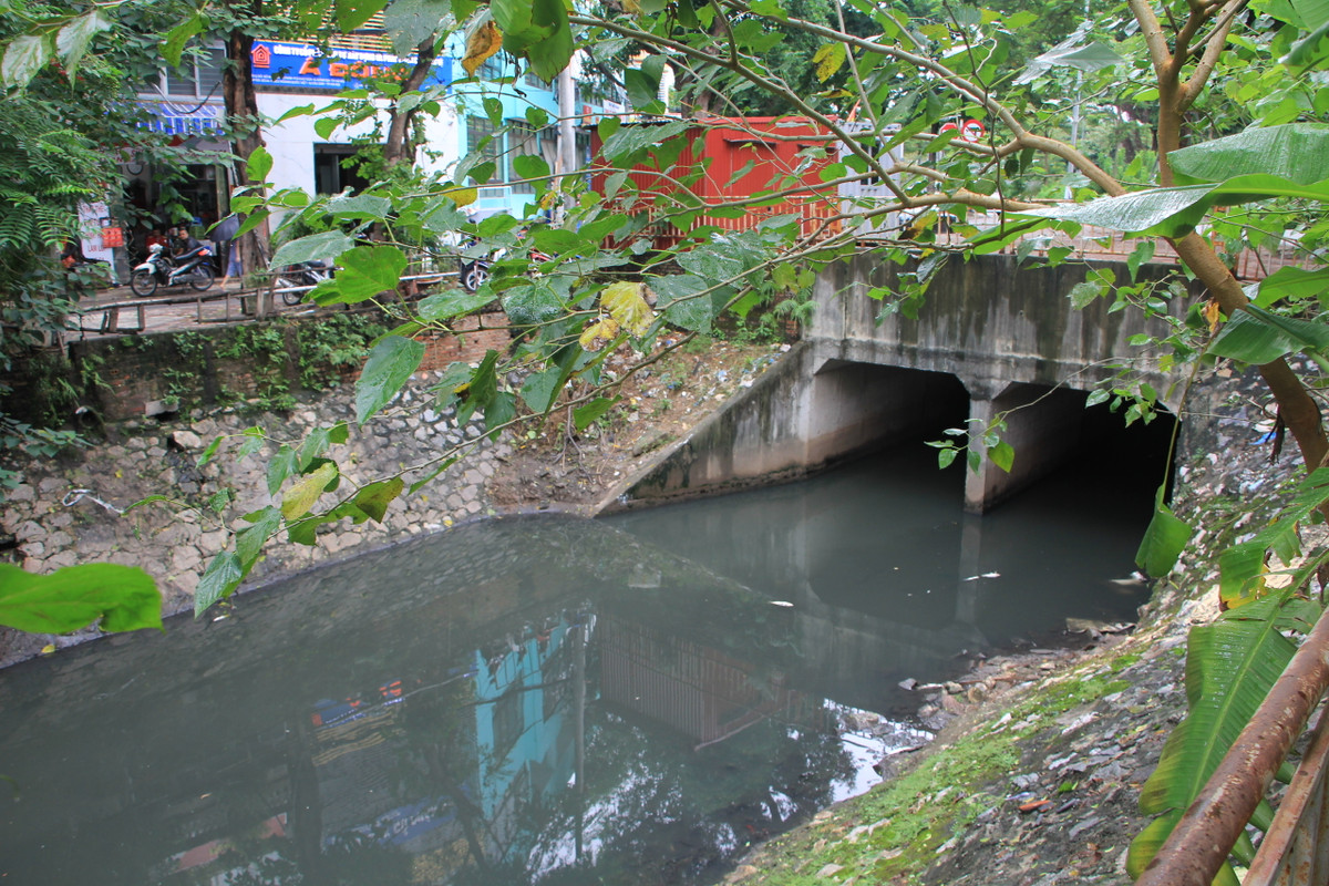 Nước đen quánh, hôi thối từ đầu nguồn Hoàng Quốc Việt.