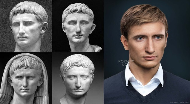 Các đường nét góc cạnh trên gương mặt hoàng đế Augustus khiến ông hoàng toát lên vẻ đẹp nam tính, quyền lực và khí chất vương giả.