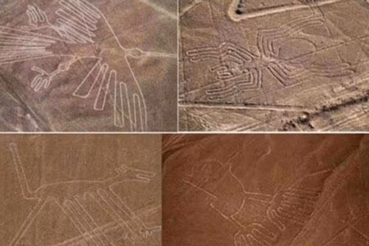 Qua kiểm tra niên đại, các chuyên gia xác định những hình vẽ bí ẩn ở cao nguyên Nazca được tạo ra vào khoảng năm 200 - 700 sau Công nguyên. Một quan điểm cho rằng, những hình vẽ bí ẩn này do nền văn minh Nazca tạo ra với mục đích thực hiện các nghi lễ hay dự đoán thiên văn.