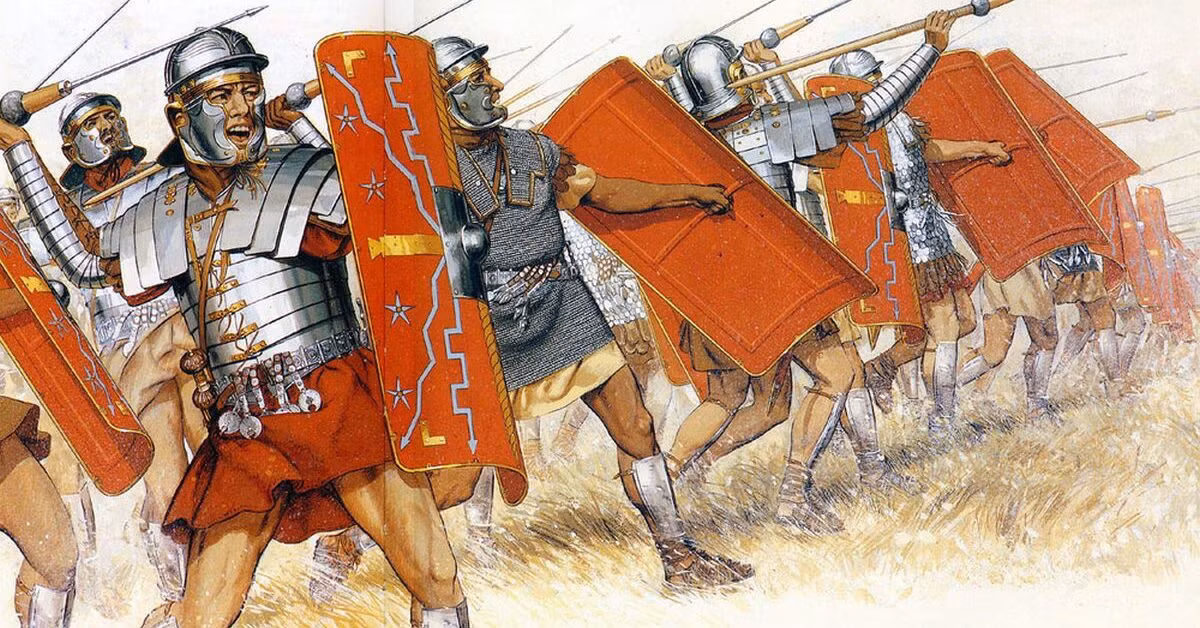 Đầu tiên là giáo Pilum huyền thoại được trang bị cho binh sĩ La Mã. Với chiều dài trung bình khoảng 2m, giáo Pilum gồm 2 phần là: phần thân giáo bằng gỗ và mũi giáo.