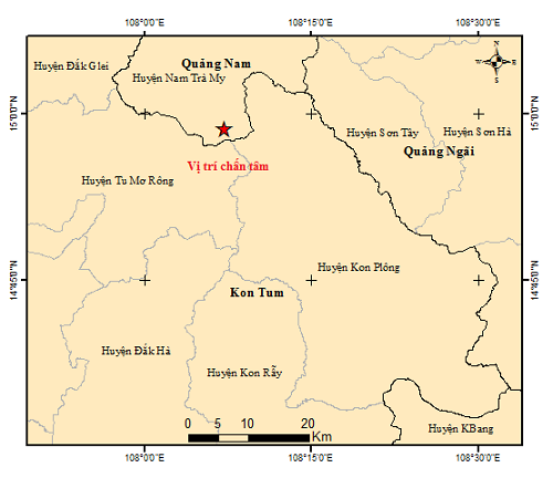 Quảng Nam liên tiếp xảy ra 3 trận động đất trong sáng 9/10 Quang Nam lien tiep xay ra 3 tran dong dat trong sang 9/10