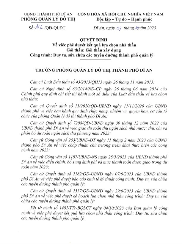 Bình Dương: 3 công ty cạnh tranh gói thầu 4,9 tỷ tại Dĩ An - Hình 2 Binh Duong: 3 cong ty canh tranh goi thau 4,9 ty tai Di An-Hinh-2