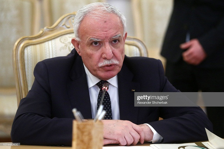 Ngoại trưởng Palestine Riyad al-Maliki tuyên bố, người dân và ban lãnh đạo Palestine sẽ không chấp nhận bất kỳ kế hoạch hay thỏa thuận nào không tương ứng với các chuẩn mực quốc tế, hiến chương và nghị quyết của Liên Hợp Quốc. Ảnh: Getty.