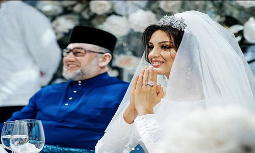 Đám cưới của cựu hoa hậu Moscow với cựu vương Malaysia không được Văn phòng Hoàng gia Malaysia thông báo. Ảnh: Instagram/rihanapetra.