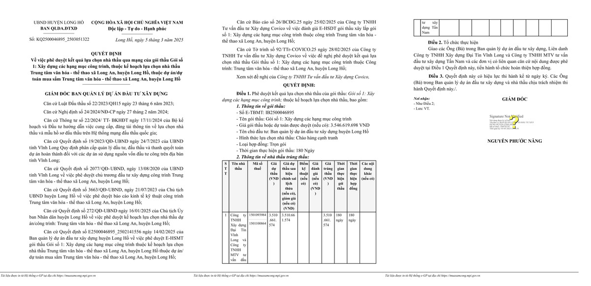 Vinh Long: Goi xay dung trung tam van hoa xa Long An ve tay ai?